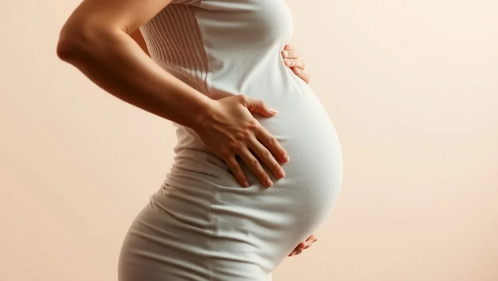 Gravid ont i höger sida av magen